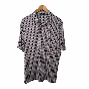 Cutter & Buck Mens M Golf Polo Performance Shirt Purple & Navy Spruce Creek Logo